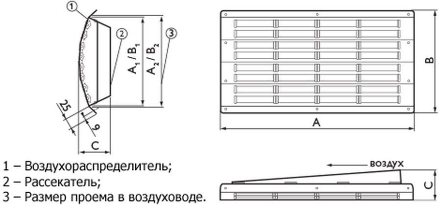Вихревой воздухораспределитель КВВ Арктос для круглых воздуховодов