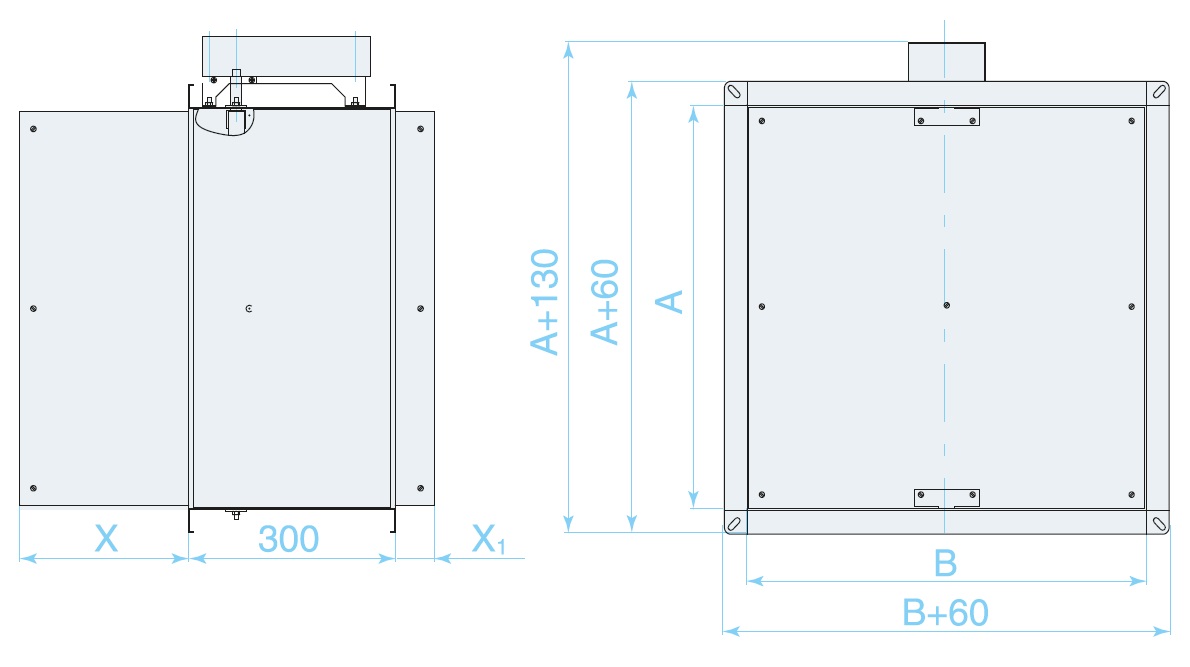 Технические характеристики клапанов прямоугольного сечения — Клапан противопожарный FKS-1M (60)1M(90)